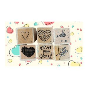 Heart Valentine Rubber Stamps, Valentine Rubber Stamps, Heart Wood Block Stamp
